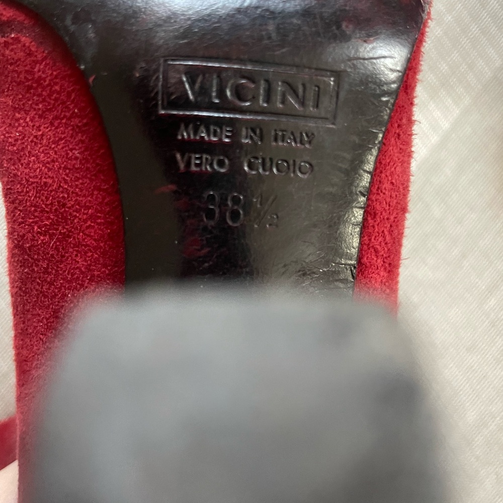 GUISEPPI ZANOTI VICINI RED SUEDE BOOTS SZ 38.5 - Picture 2 of 3